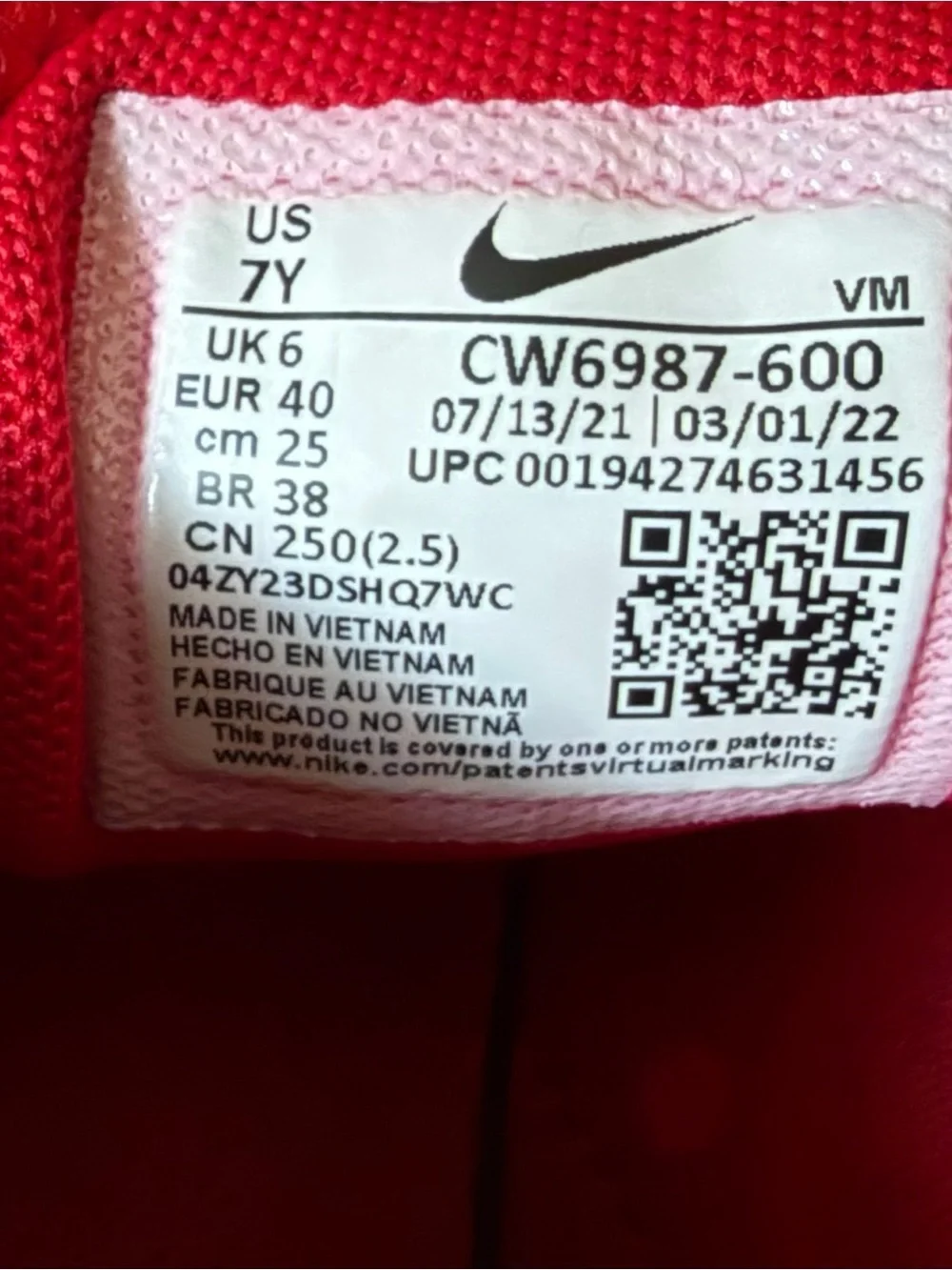 Nike Women's Red Athletic Sneakers